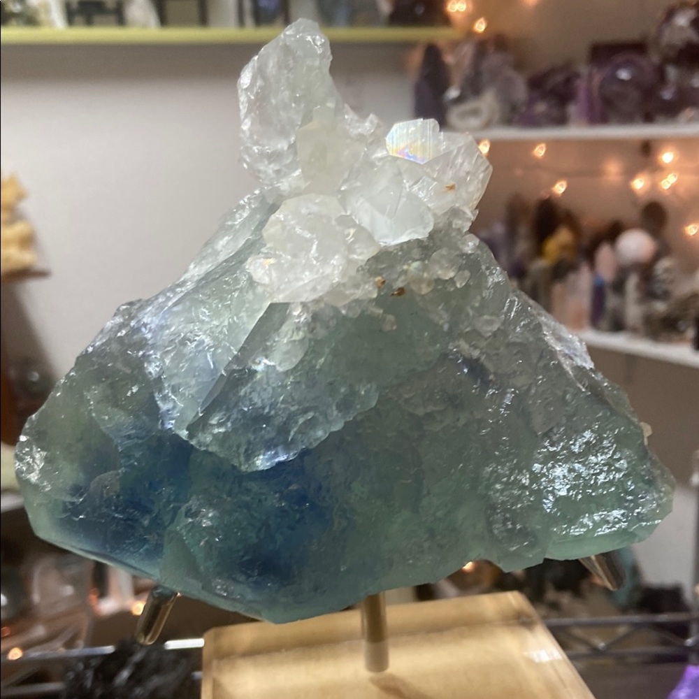 Natural Icicle Etched Fluorite & Aura Calcite from Xia Yang Mine,